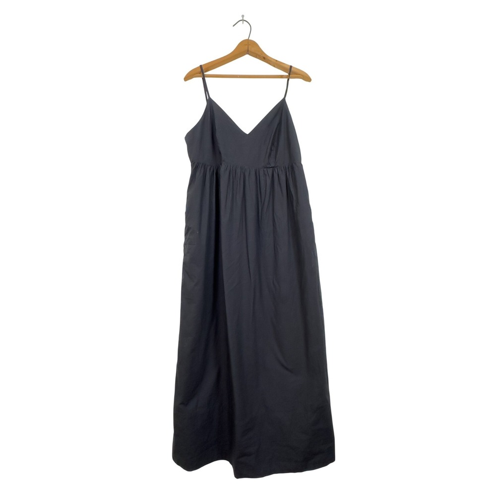 Quince Sleeveless Maxi Dress Black Organic Cotton M
